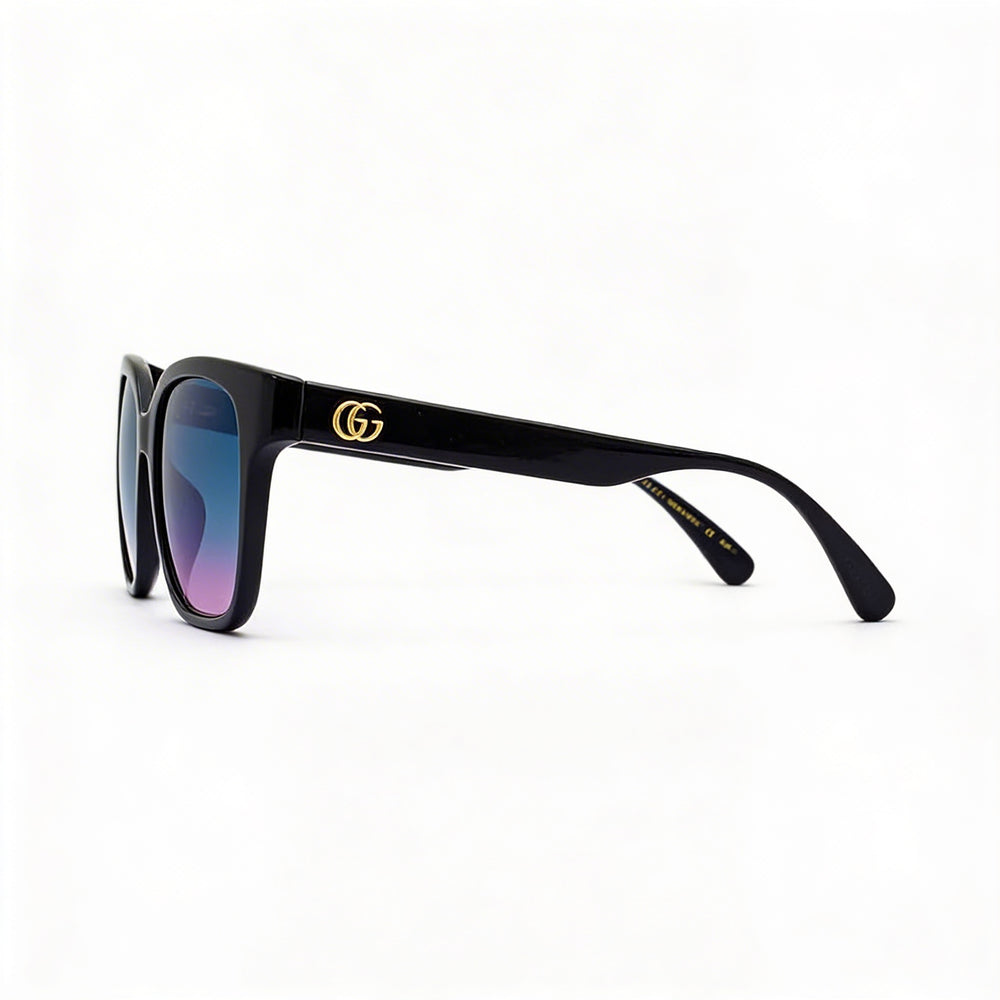 Gucci Gg0715sa Women's Black Blue Injection Sunglasses, UV Protected Blue Gradient Lenses, 53mm