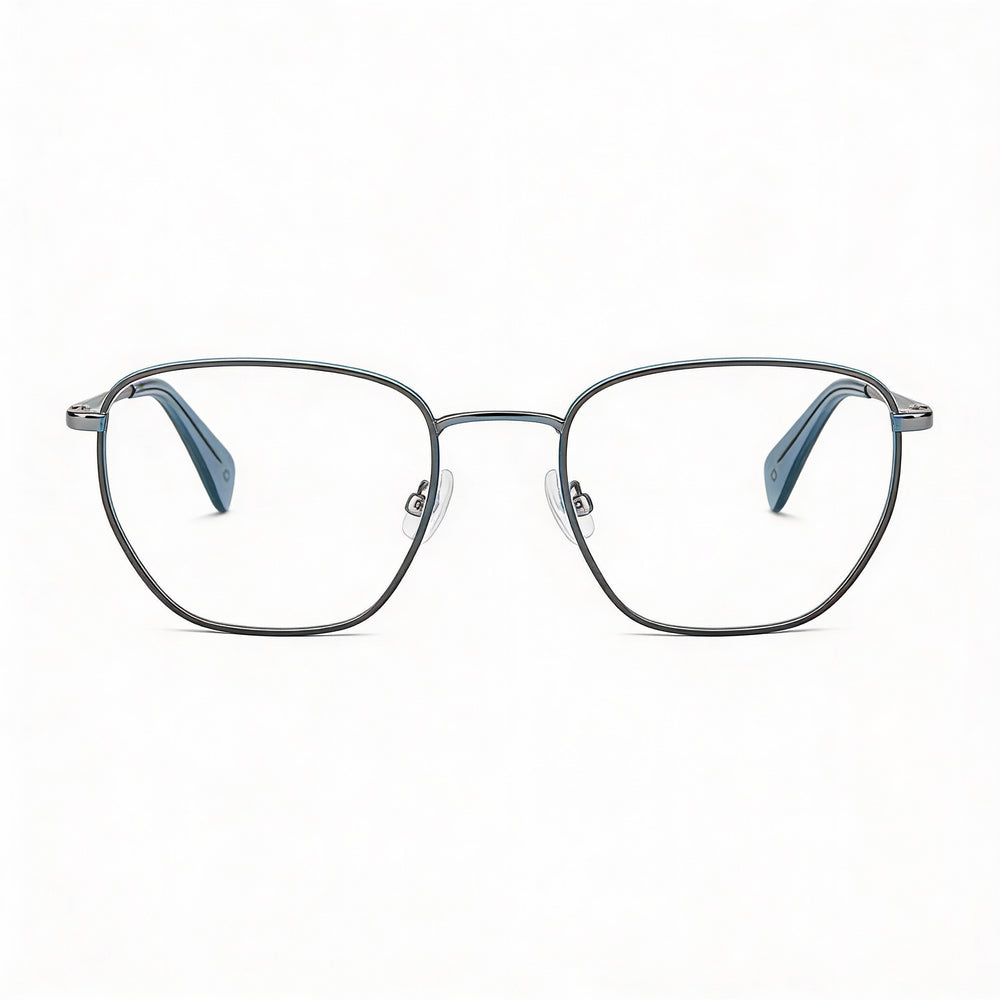 Gafas graduadas Rag &amp; Bone Rnb 7018 para mujer con montura de metal rutenio oscuro y lentes transparentes (52-19-145 mm)