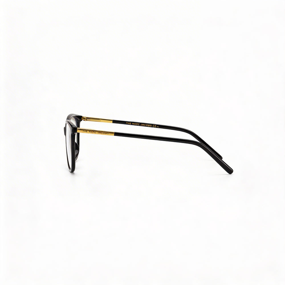 Marc Jacobs Marc 513 Women's Black Gold Plastic Optical Eyeglass Frames with Polycarbonate Lenses 53mm