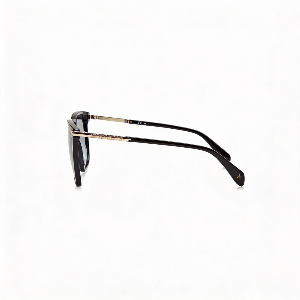 Gafas de sol cuadradas no polarizadas de acetato negro para mujer de Rag & Bone Modern Rnb1066/s, 55 mm