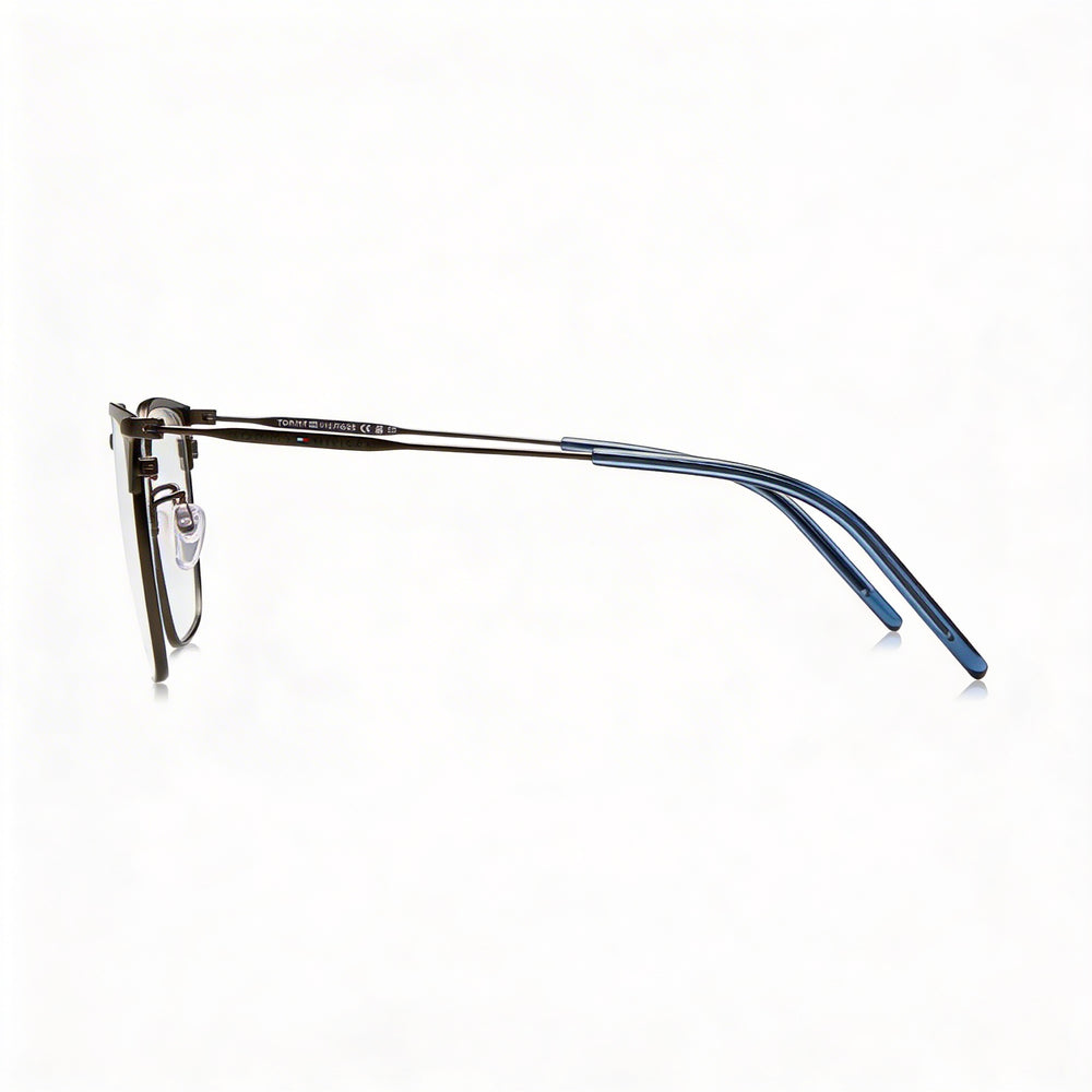 Gafas de sol Tommy Hilfiger modernas unisex de acero inoxidable con montura rutenio mate, lentes negras no polarizadas de 54 mm