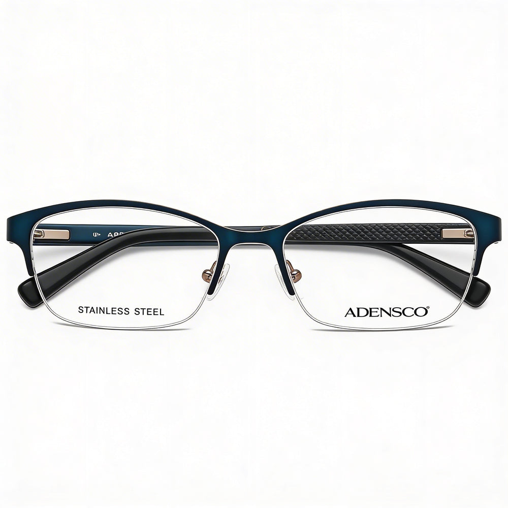 Adensco Adensco 200 Men's Metal Frame Non- Polycarbonate Optical Frames Satin Navy 52-17-135