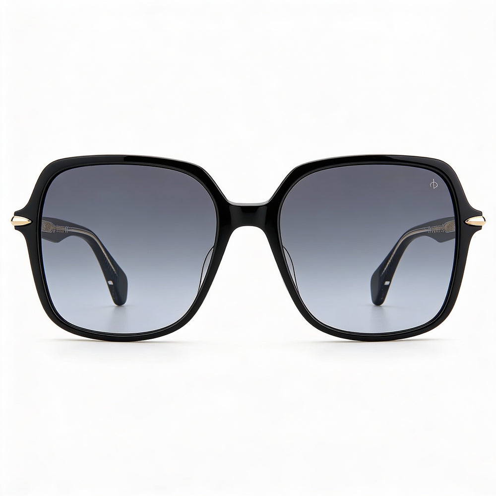 rag & bone Casual Women's Black Acetate Square Light Adaptive Dark Gray Gradient UV Protection Sunglasses 55mm