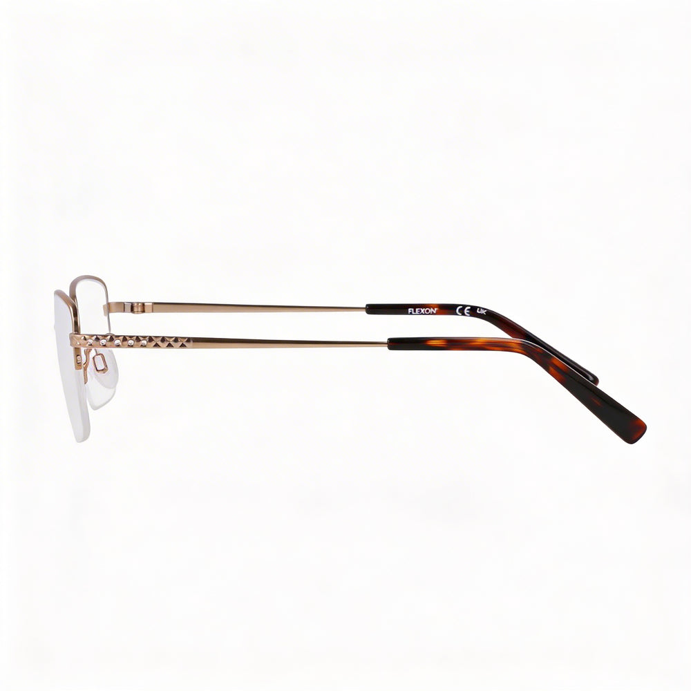 Montura de gafas unisex Flexon W3043 de acetato en color topo satinado, lentes de 54 mm, puente de 18 mm, patillas de 135 mm