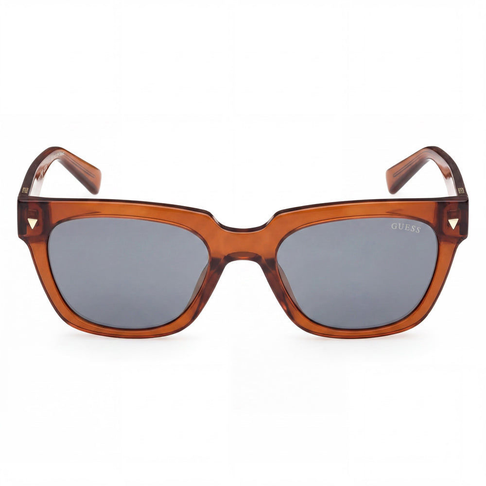 Gafas de sol Guess GU8265 para mujer, color naranja inyectado, lente azul, protección UV, sin polarizar, 53 mm
