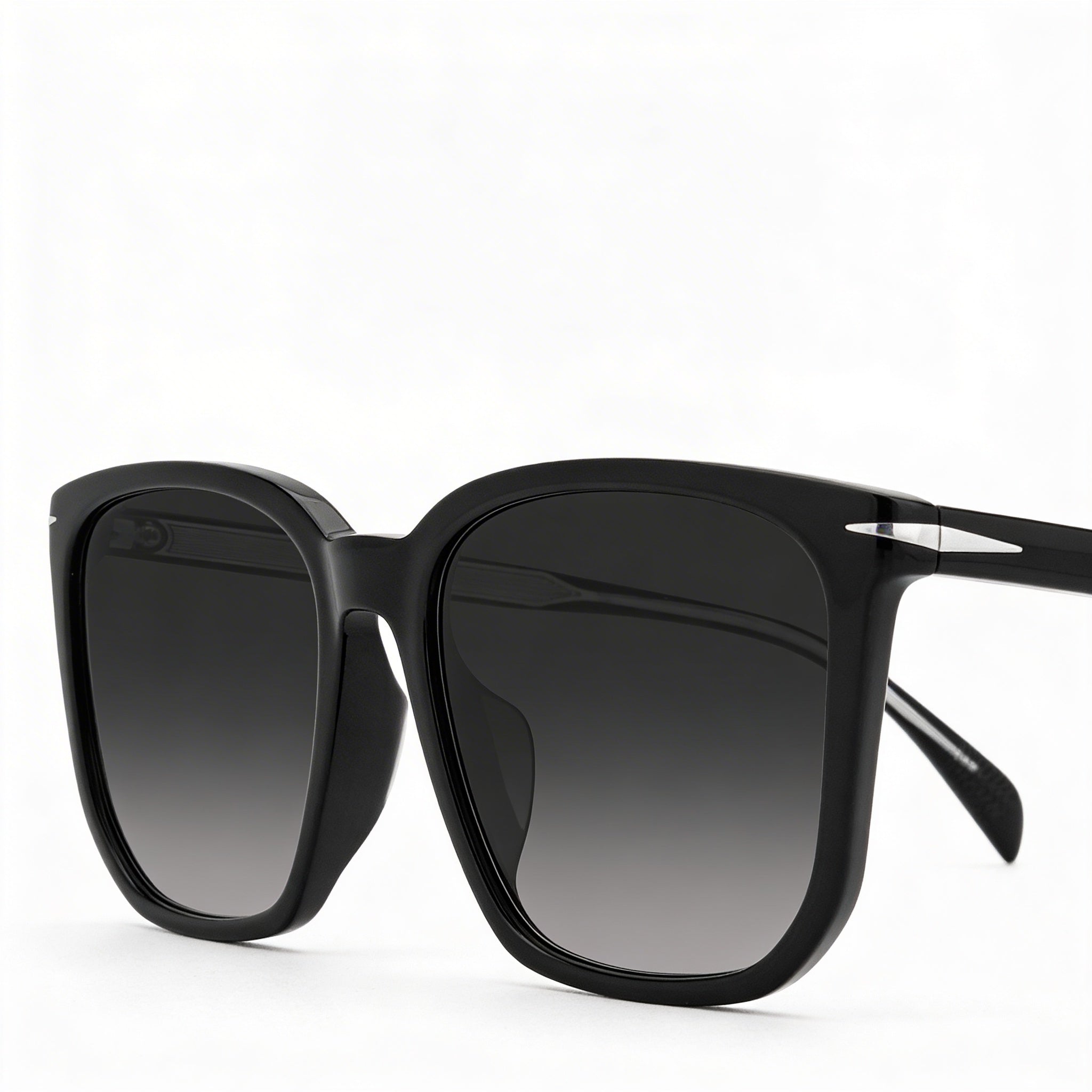 Gafas de sol David Beckham Db 1071/F/S para hombre, rectangulares, de acetato negro, color gris oscuro, con protección UV, 57 mm, Photo 3