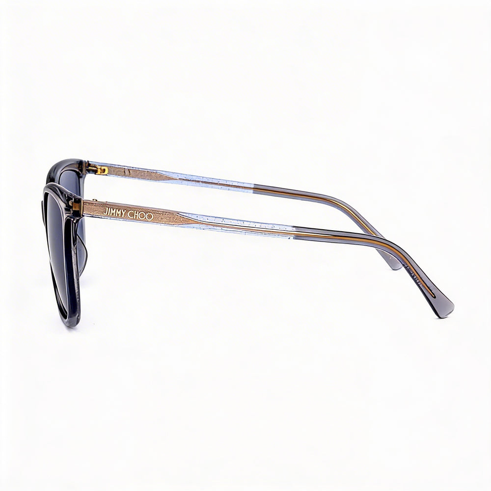 Gafas de sol clásicas JIMMY CHOO para mujer, de acetato gris, no polarizadas, con protección UV, 56 mm