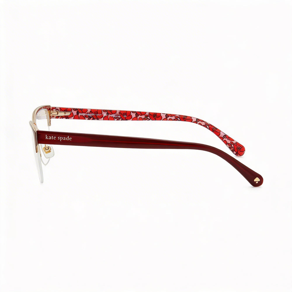 kate spade new york Gafas de sol de mujer Marjorie con patrón rojo, acero inoxidable, sin polarizar, 52 mm