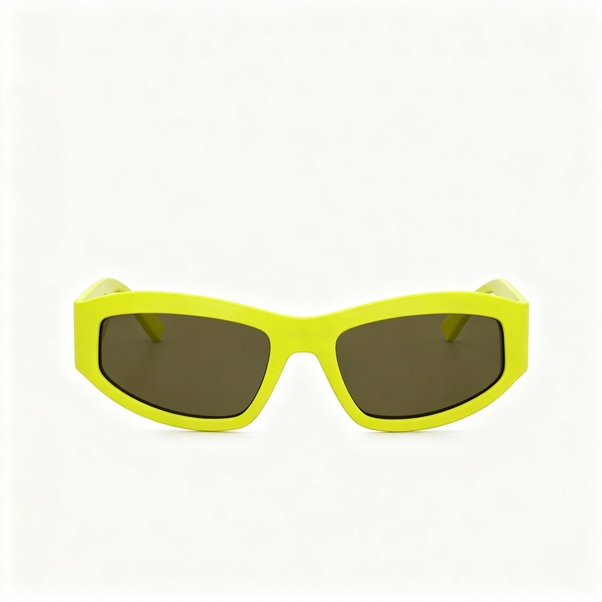 Moschino MOS164/S Men's Matte Lime Polyamide 100% UV Sunglasses with Green Lenses 60-21-130, Photo 3