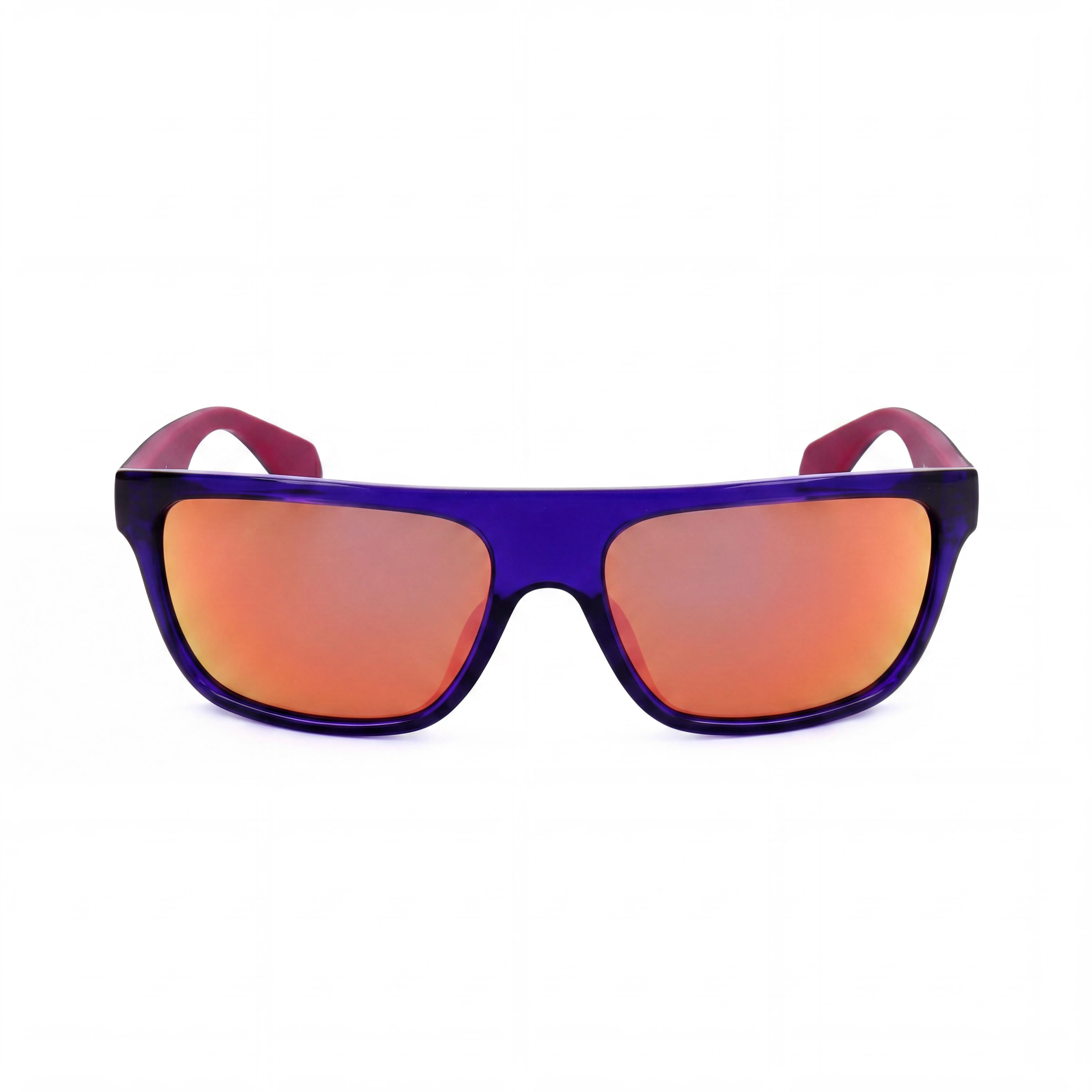 Gafas de sol unisex adidas Originals OR0023 con montura de plástico, no polarizadas, con degradado violeta, rojo brillante y espejo morado, 59 mm, Photo 2