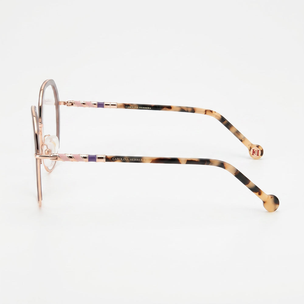 Carolina Herrera Modern Women's Gold Lilac Alloy Steel Eyeglasses 52mm Lens, 19mm Bridge, 145mm Temple