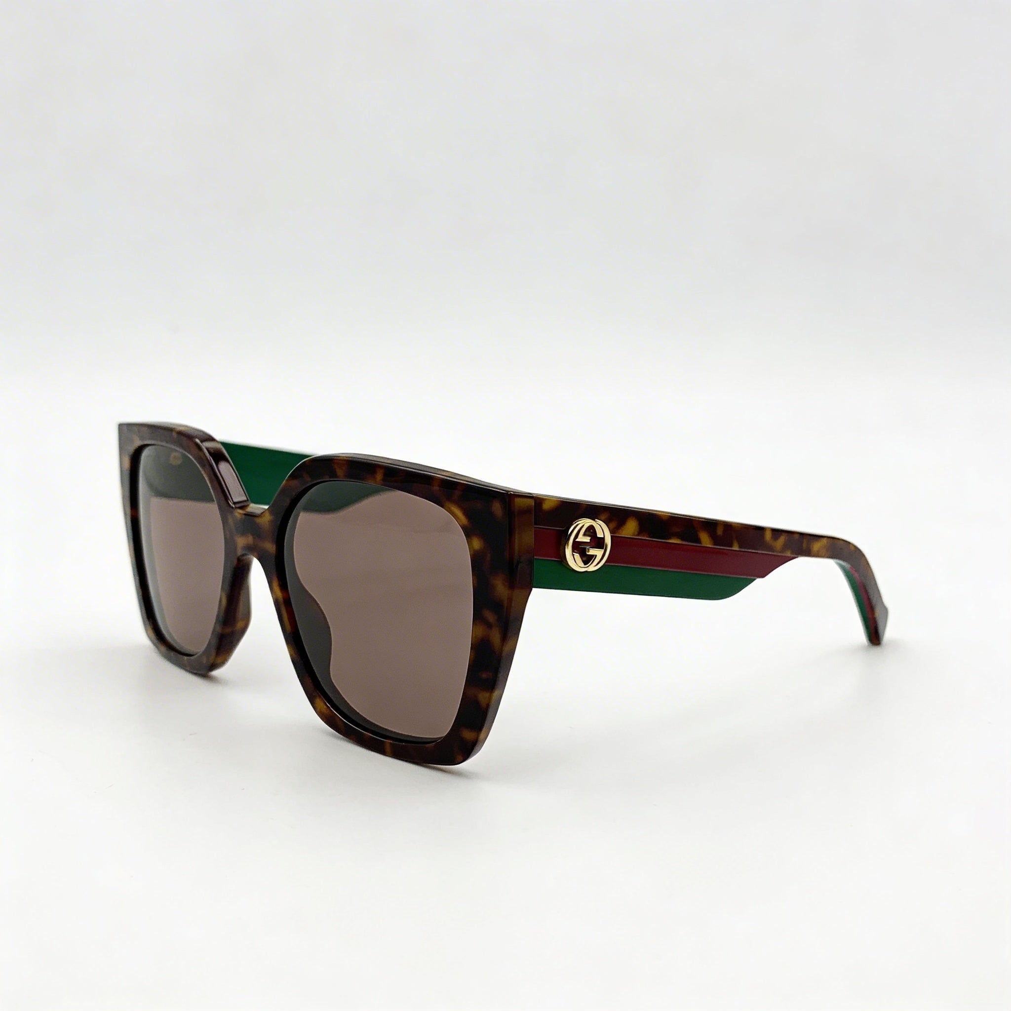 Gucci GG1300S 002 Women's Havana Brown Recycled Acetate Square UV Protection Sunglasses 55mm, Photo 1