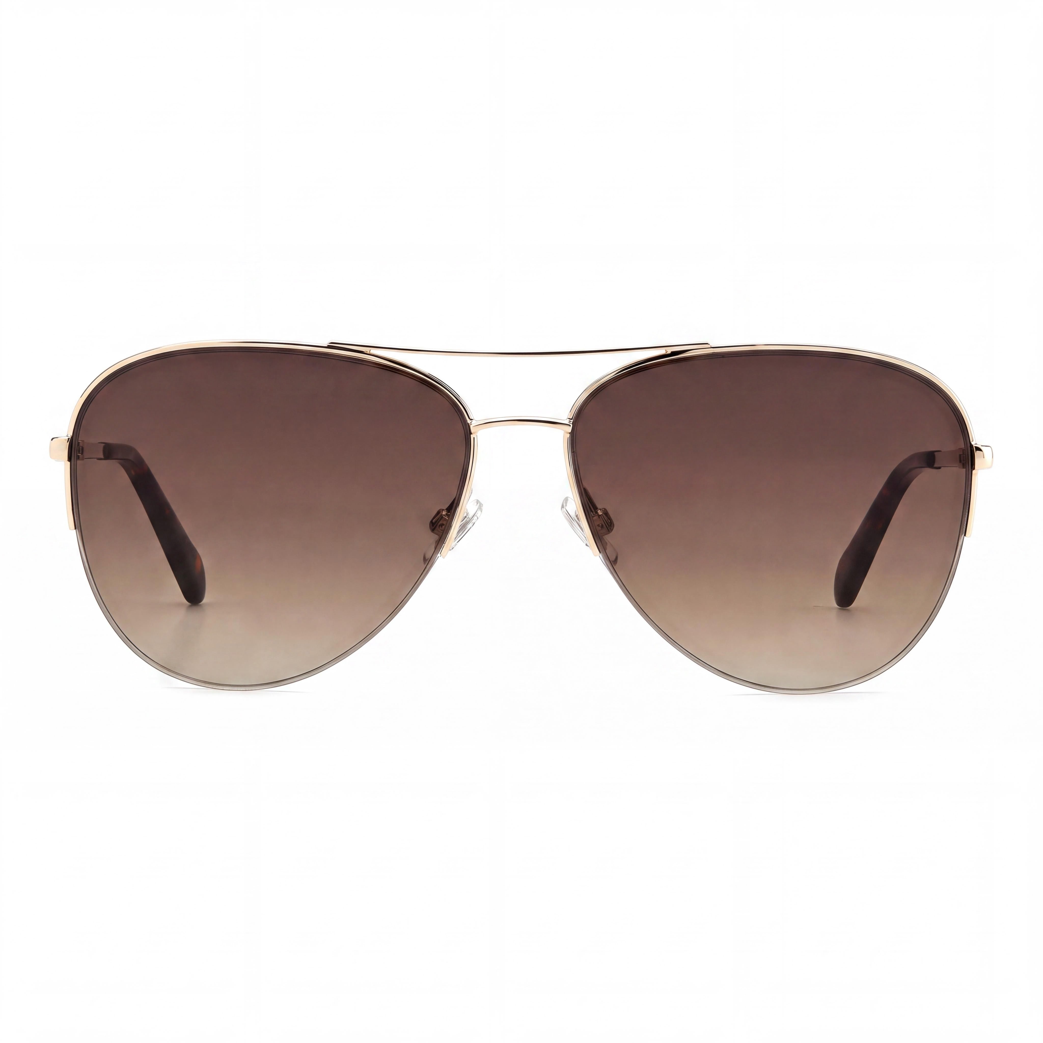 Fossil Women's Pilot Sunglass Stainless Steel Gold Brown Havana Polycarbonate UV Protection 58mm, Photo 2