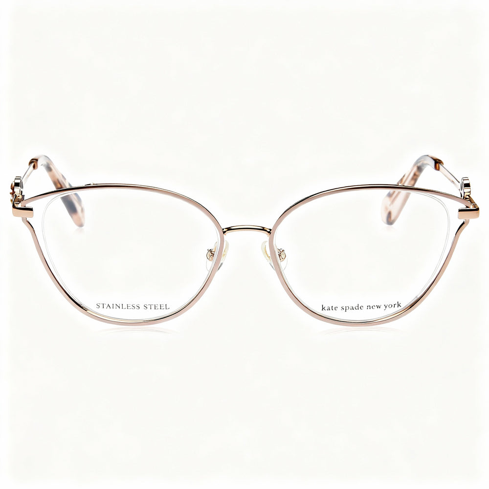 kate spade new york Scarletta / G Women's Red Gold Stainless Steel Semi Rim Cat Eye Eyeglasses 53-16-140