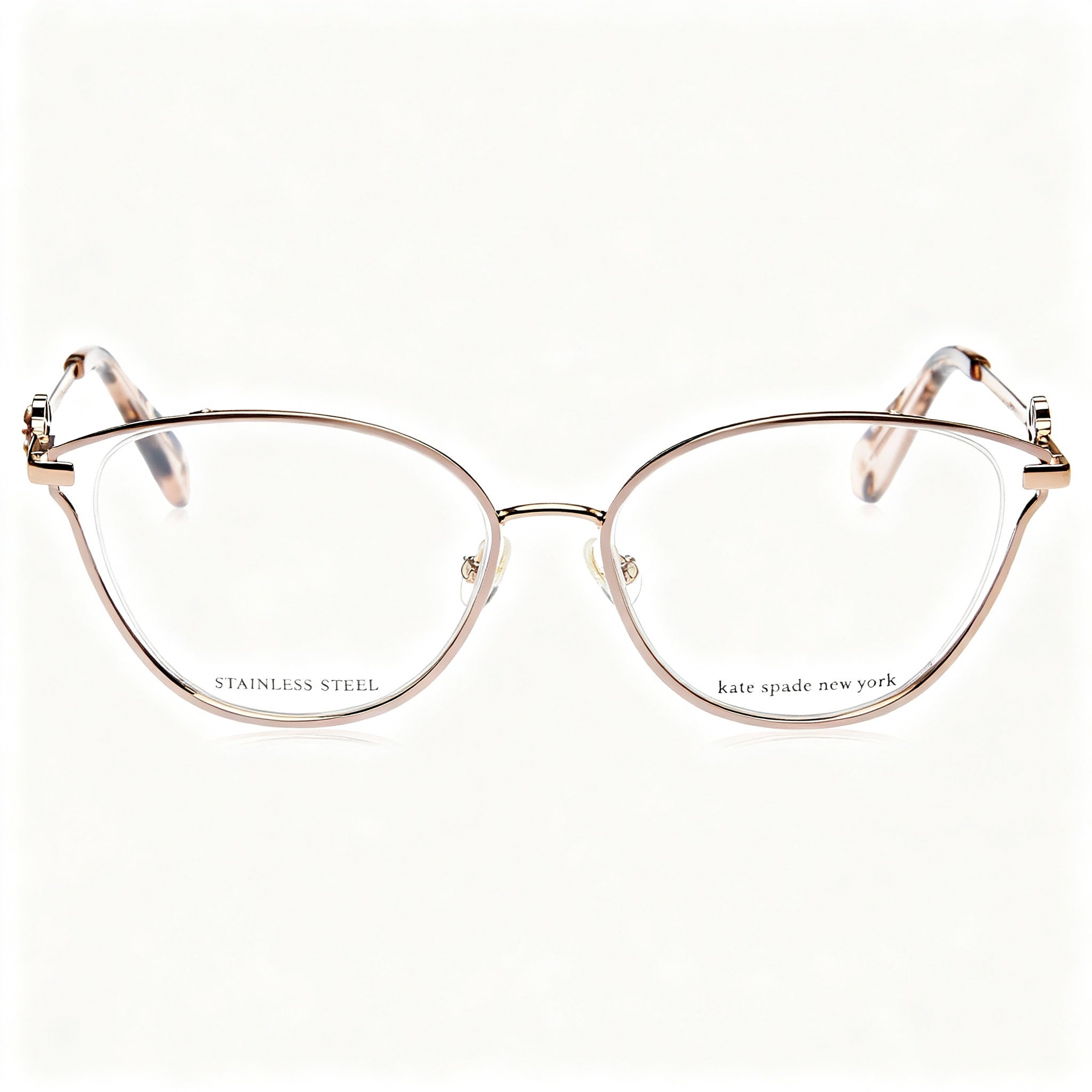 kate spade new york Scarletta / G Women's Red Gold Stainless Steel Semi Rim Cat Eye Eyeglasses 53-16-140, Photo 3
