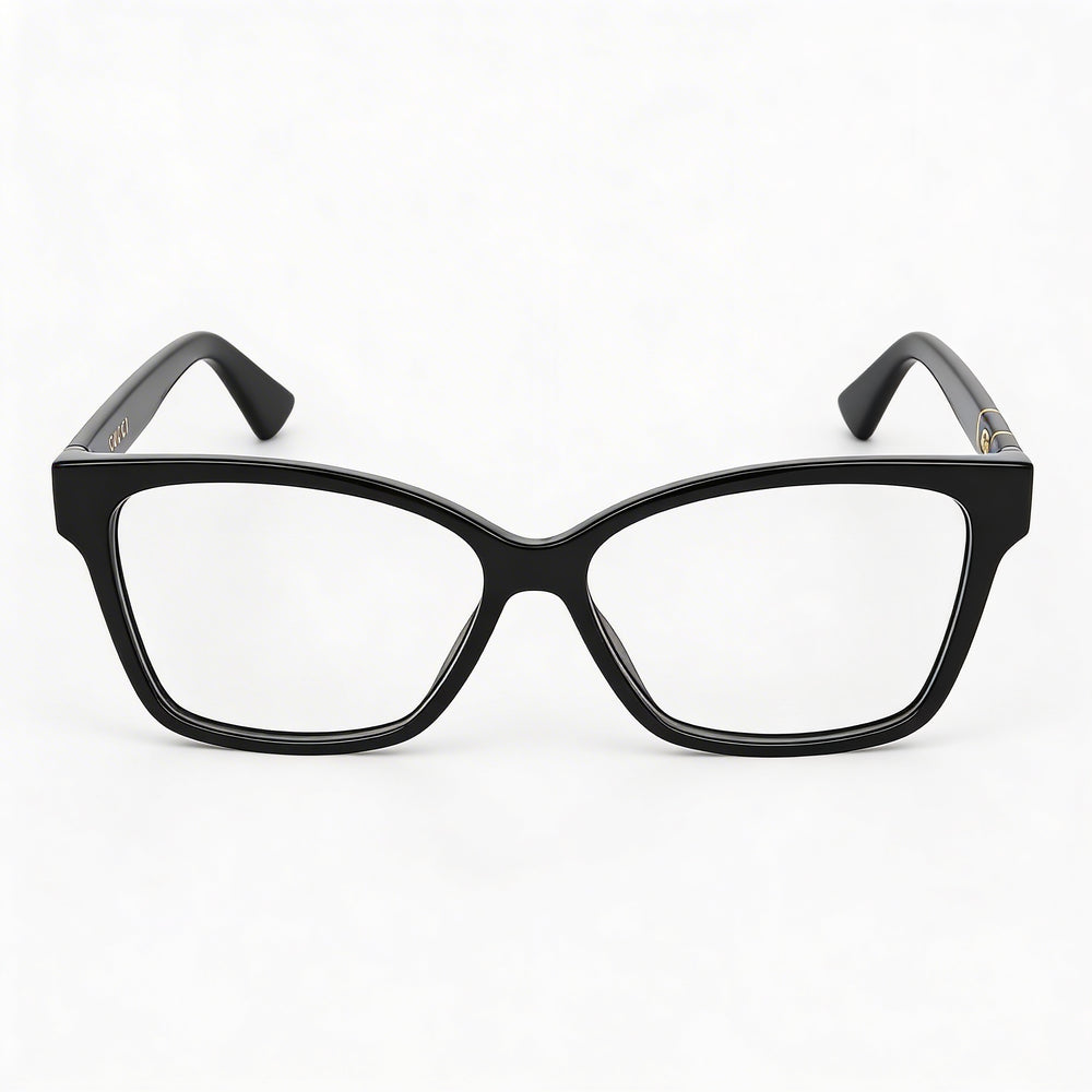 Gucci Gucci Logo GG0634O Black Acetate Full Rim Rectangular Rx-able Eyeglasses for Women 55-14