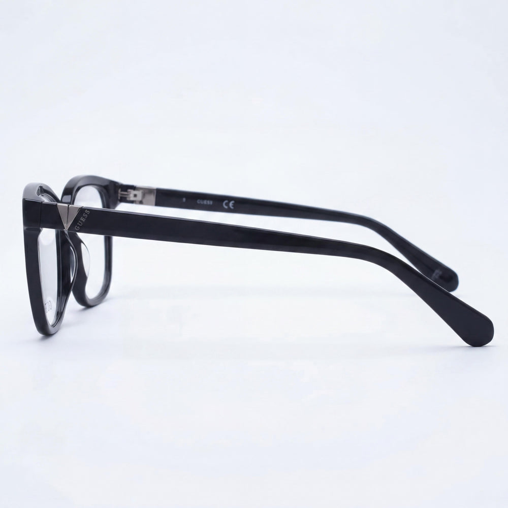 GUESS Classic GU5220 Unisex Square Full-Rim Plastic Eyeglasses Shiny Black (51mm Lens / 15mm Bridge / 140mm Temple)