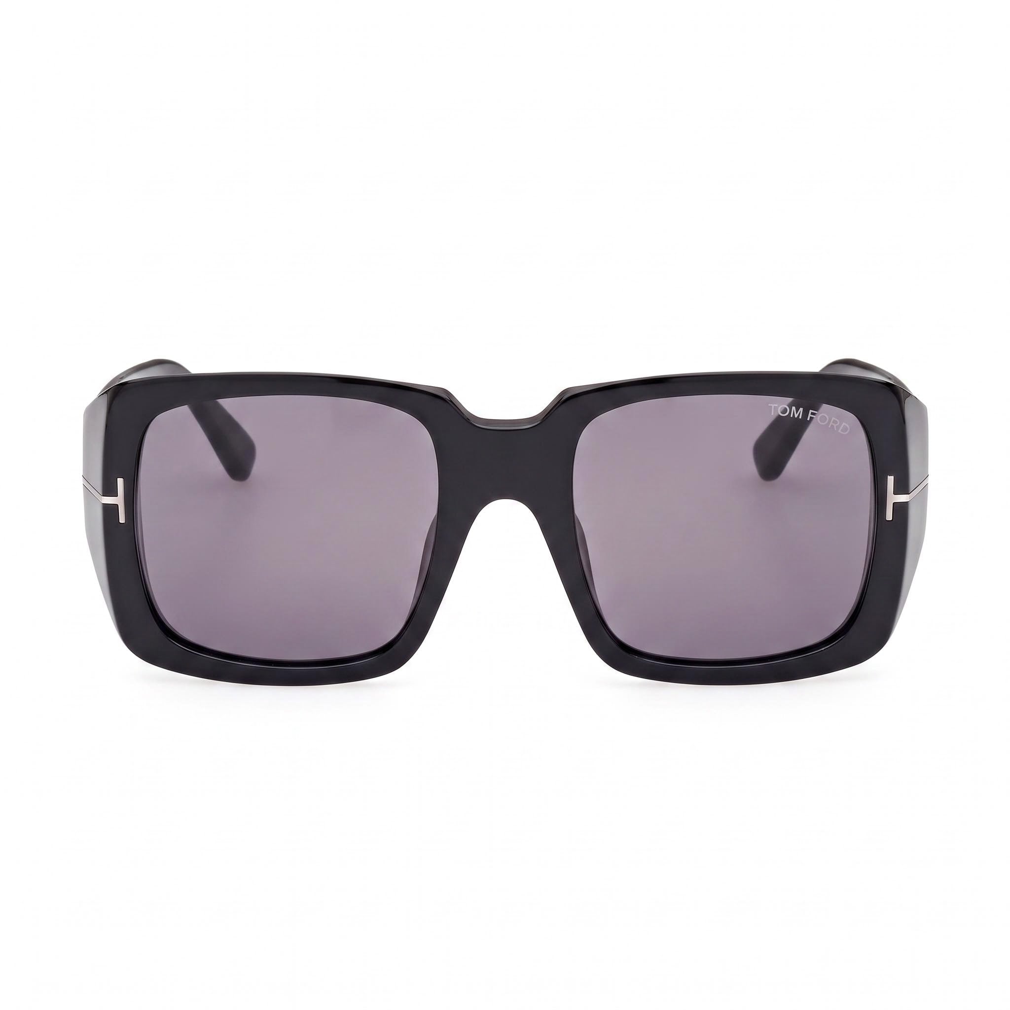 Gafas de sol unisex clásicas Tom Ford, montura de plástico negro brillante/gris oscuro, lentes UV gris oscuro 51-20-135, Photo 2