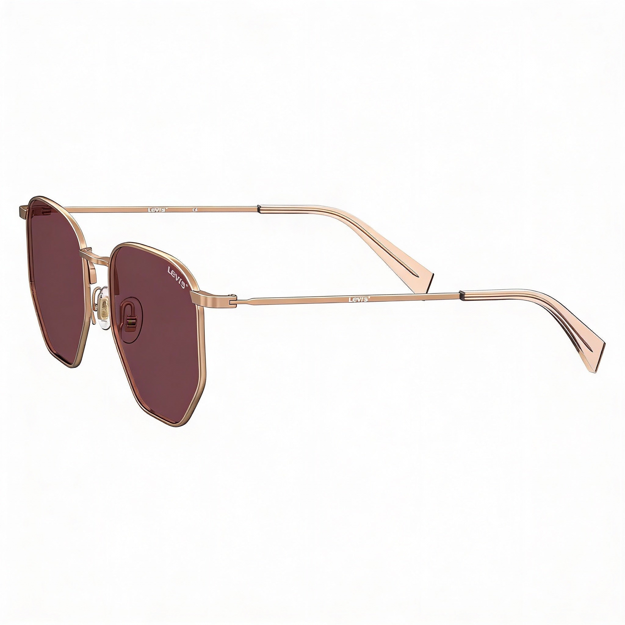 Levi's Casual Men's Metal UV Protection Sunglasses, Gold Copper Frame, Pink Lens, 51mm, Photo 3