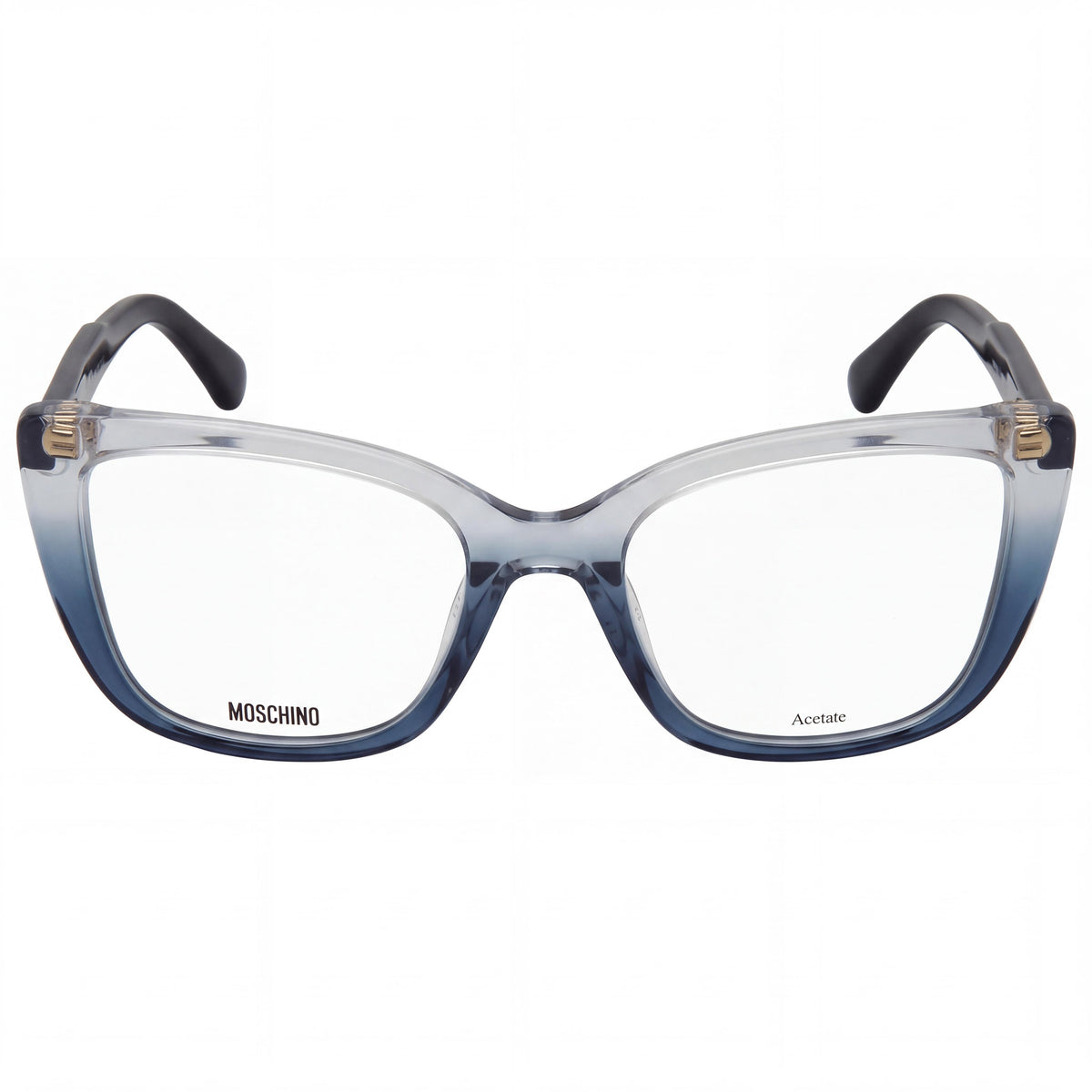 Gafas graduadas unisex Moschino MOS603 Trendy de acetato estilo ojo de gato, azul cristal, 52 mm, Photo 2
