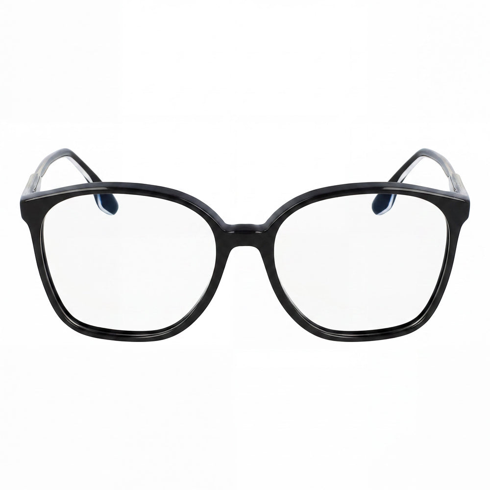 Gafas de sol polarizadas Victoria Beckham para mujer con montura metálica negra moderna y lentes de policarbonato negro de 55 mm de ancho.