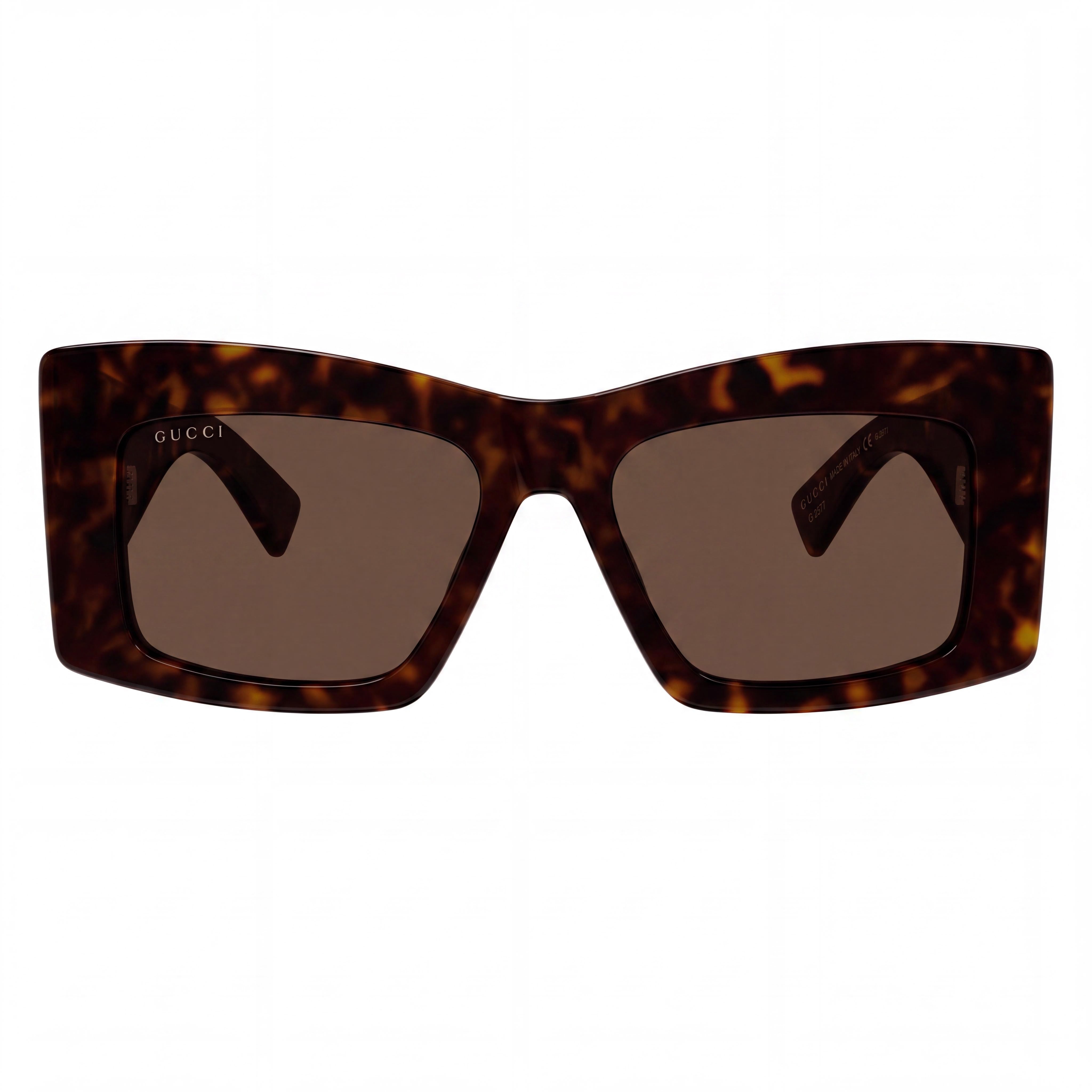 Gucci Classic Unisex Sunglasses with Black Acetate Frame and Brown Plastic Lenses, Oversized Square Style, Size 53-18-145mm, Photo 2