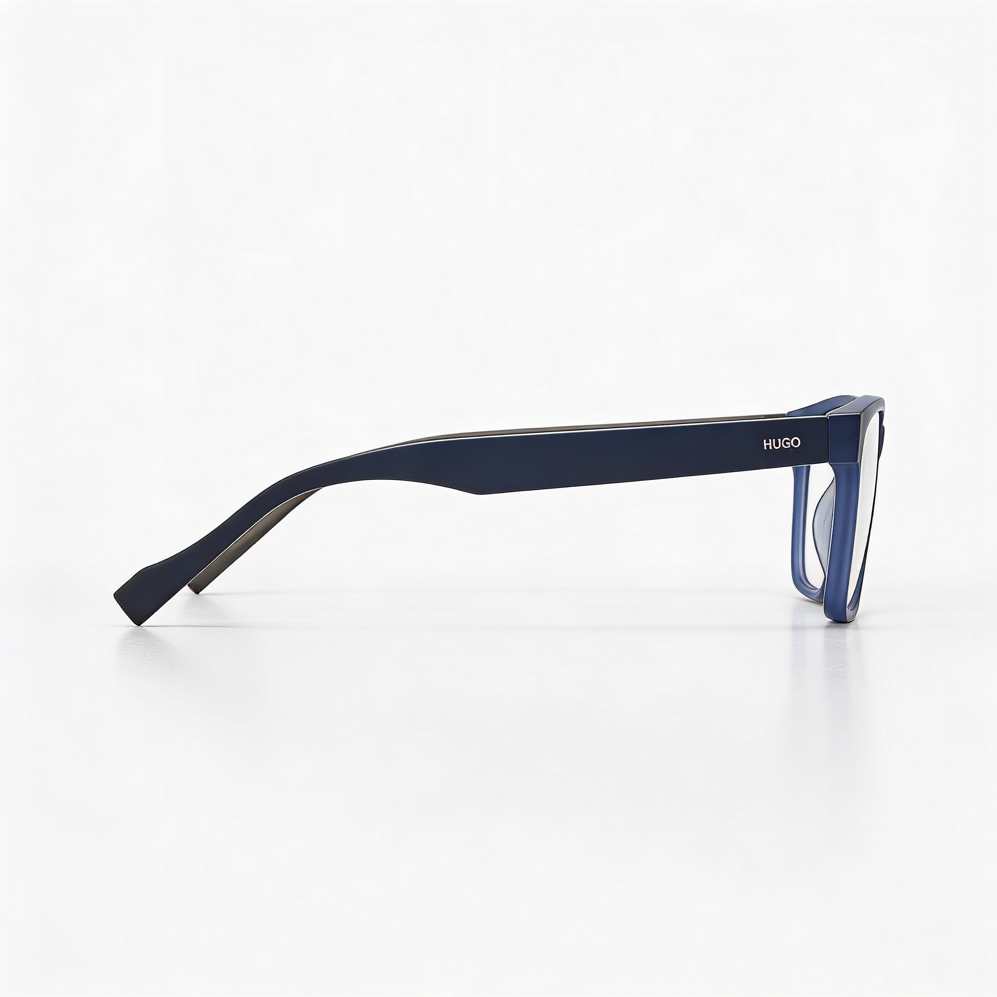 Gafas graduadas Hugo Boss HG 0182 unisex, montura de plástico azul mate, montura completa, cuadradas, con lentes de policarbonato, 55-16-140, Photo 3