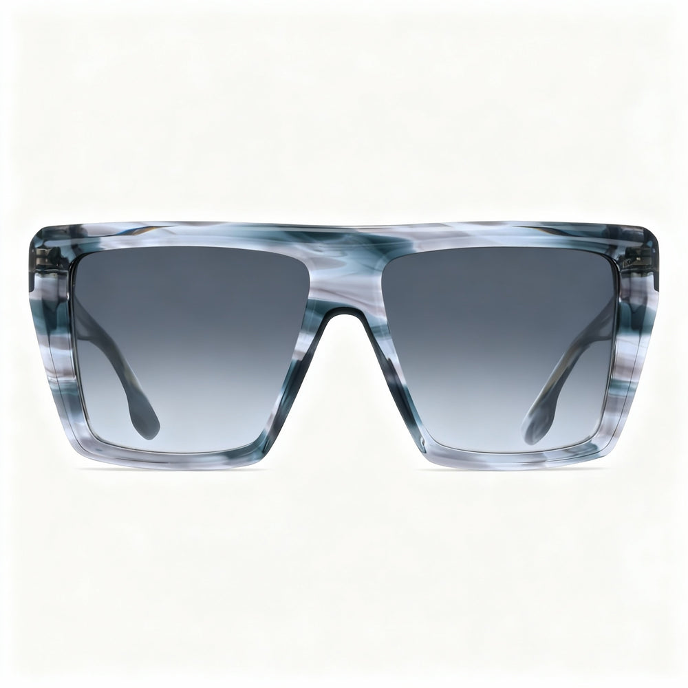 Victoria Beckham VB686S Women's Grey Horn Rectangular Acetate Sunglasses 56-15-145