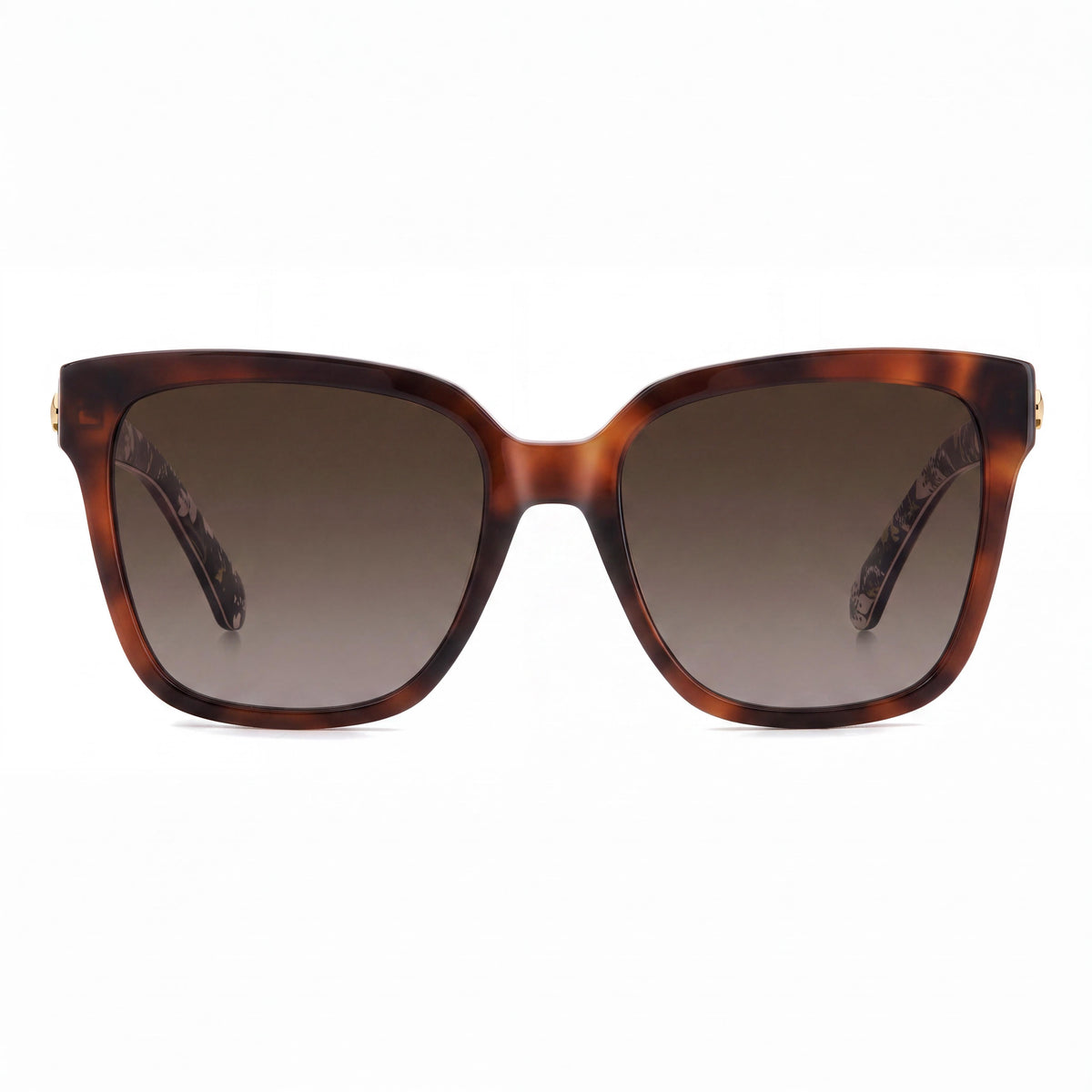 kate spade new york Gafas de sol clásicas para mujer con montura de acetato marrón habana y lentes de protección UV marrones degradadas de 56 mm, Photo 2
