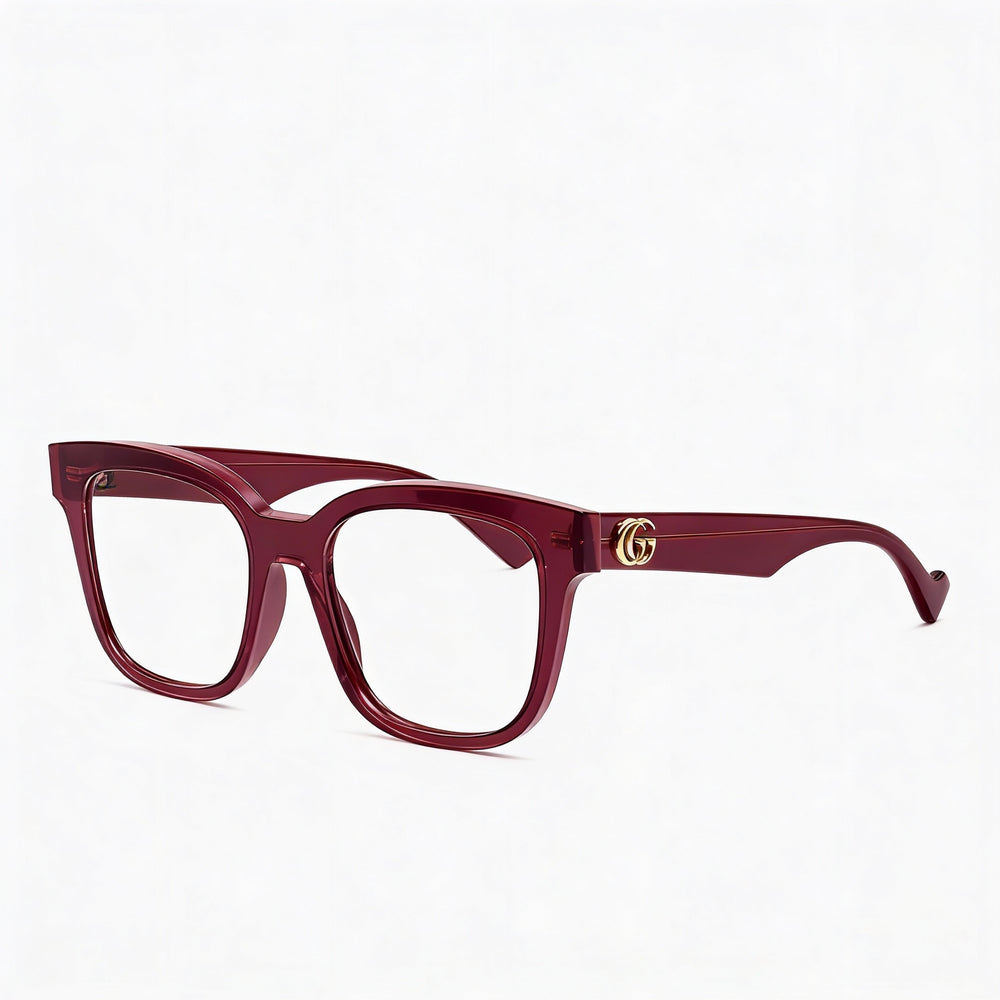 Gafas de vista unisex Gucci GG0958O 006 de acetato con montura completa y cuadradas, color burdeos transparente, talla 52