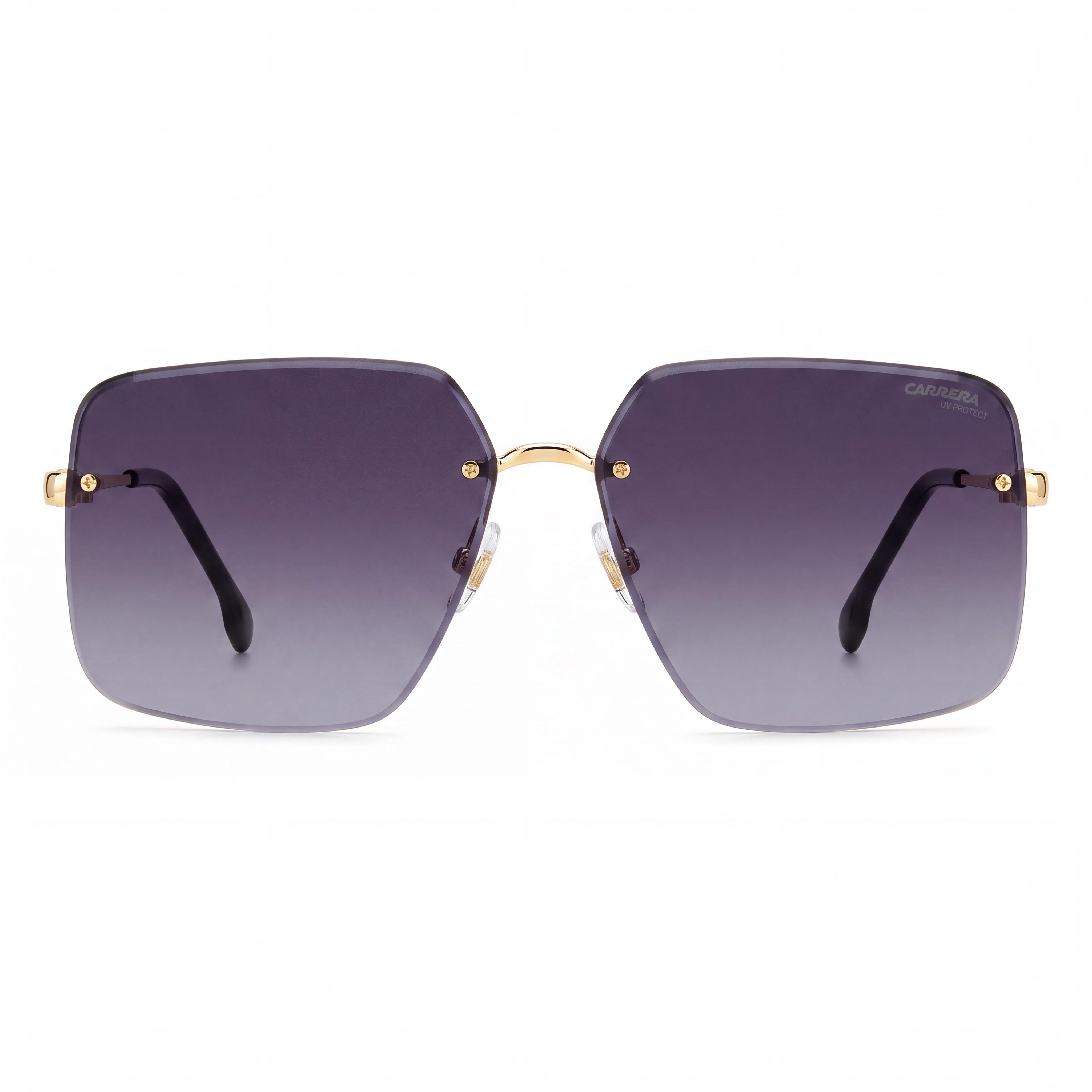 Carrera Contemporary Men's Gold Black Metallo Frame, Brown Shaded Blue Mirror Lenses, 100% UV Protection, 61mm, Photo 2