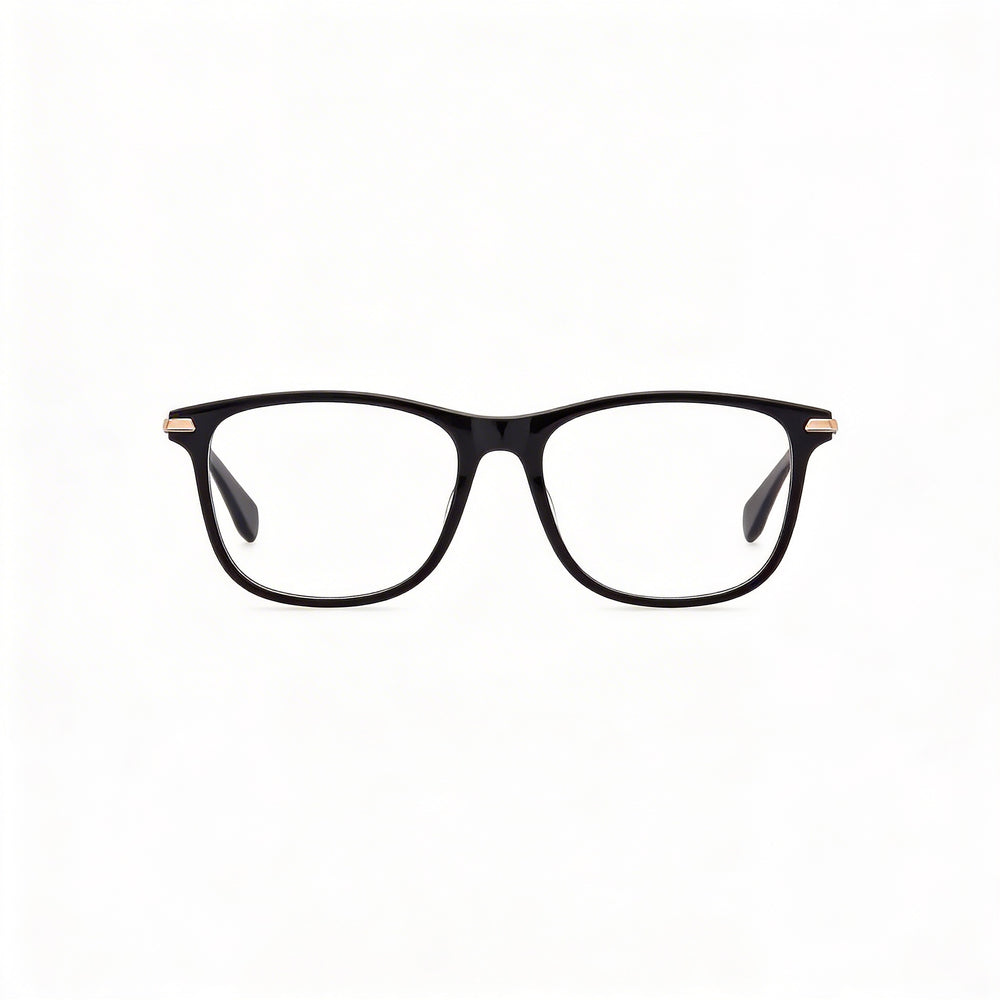 Gafas de sol Adidas Originals Navigator de plástico negro brillante y negro mate para hombre con lentes transparentes de demostración, aptas para prescripción médica - 52 mm