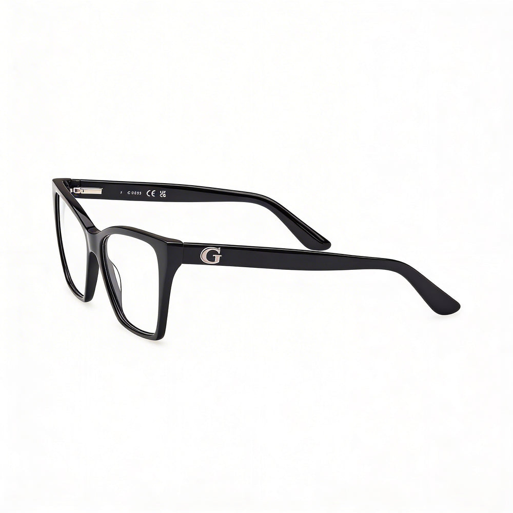 GUESS Gu50235 Montura de plástico negro brillante para mujer con lentes sin policarbonato de 52 mm