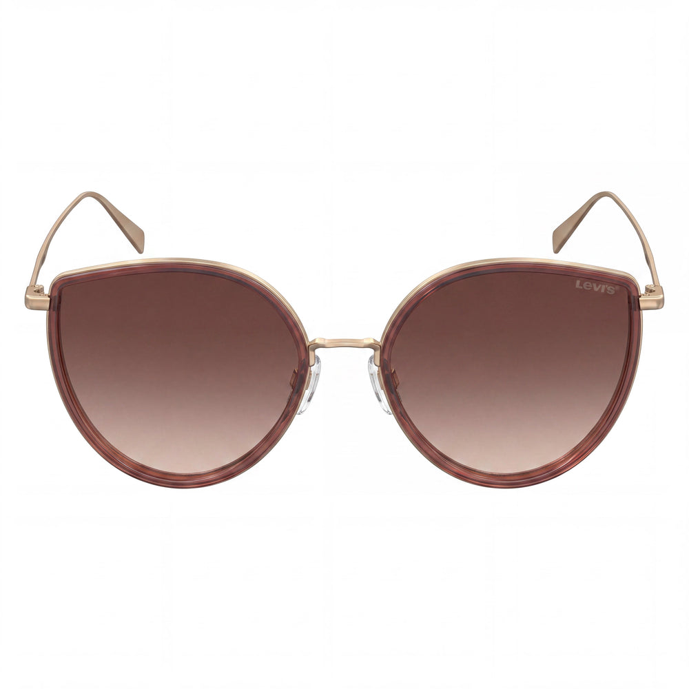 Gafas de sol Levi's LV 5011 casual para hombre, montura de acero inoxidable marrón, lentes marrones degradadas no polarizadas con protección UV de 56 mm