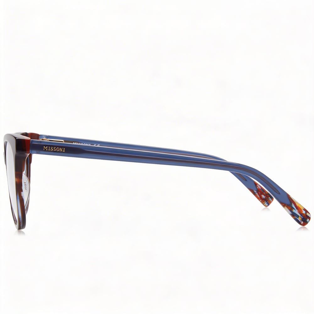 Gafas de sol Missoni Mis 0101 para mujer, montura de acetato marrón y azul con lentes de policarbonato de 53 mm