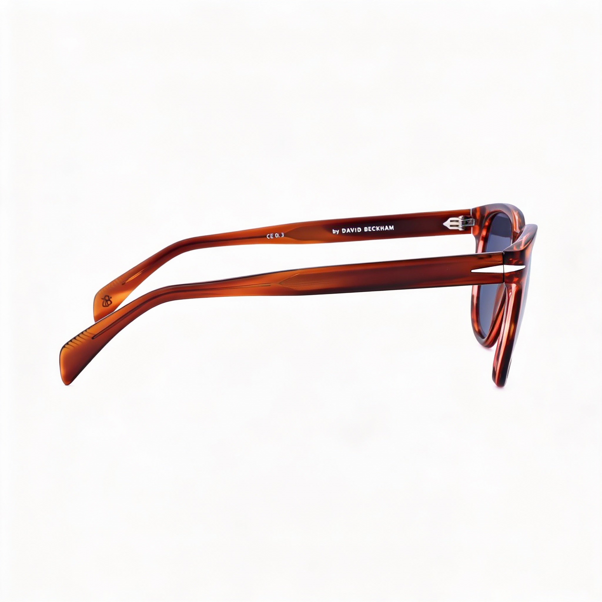 Gafas de sol David Beckham DB 1062/S unisex de acetato, montura azul y marrón, lentes de color marrón, protección UV, 52 mm, Photo 3