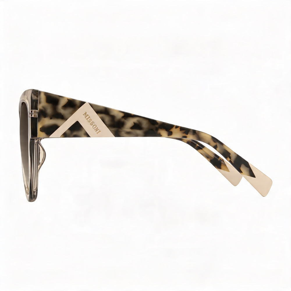 Gafas de Sol Casuales Missoni para Mujer con Montura de Acetato Beige, Lentes Marrones Degradadas No Polarizadas de 57mm