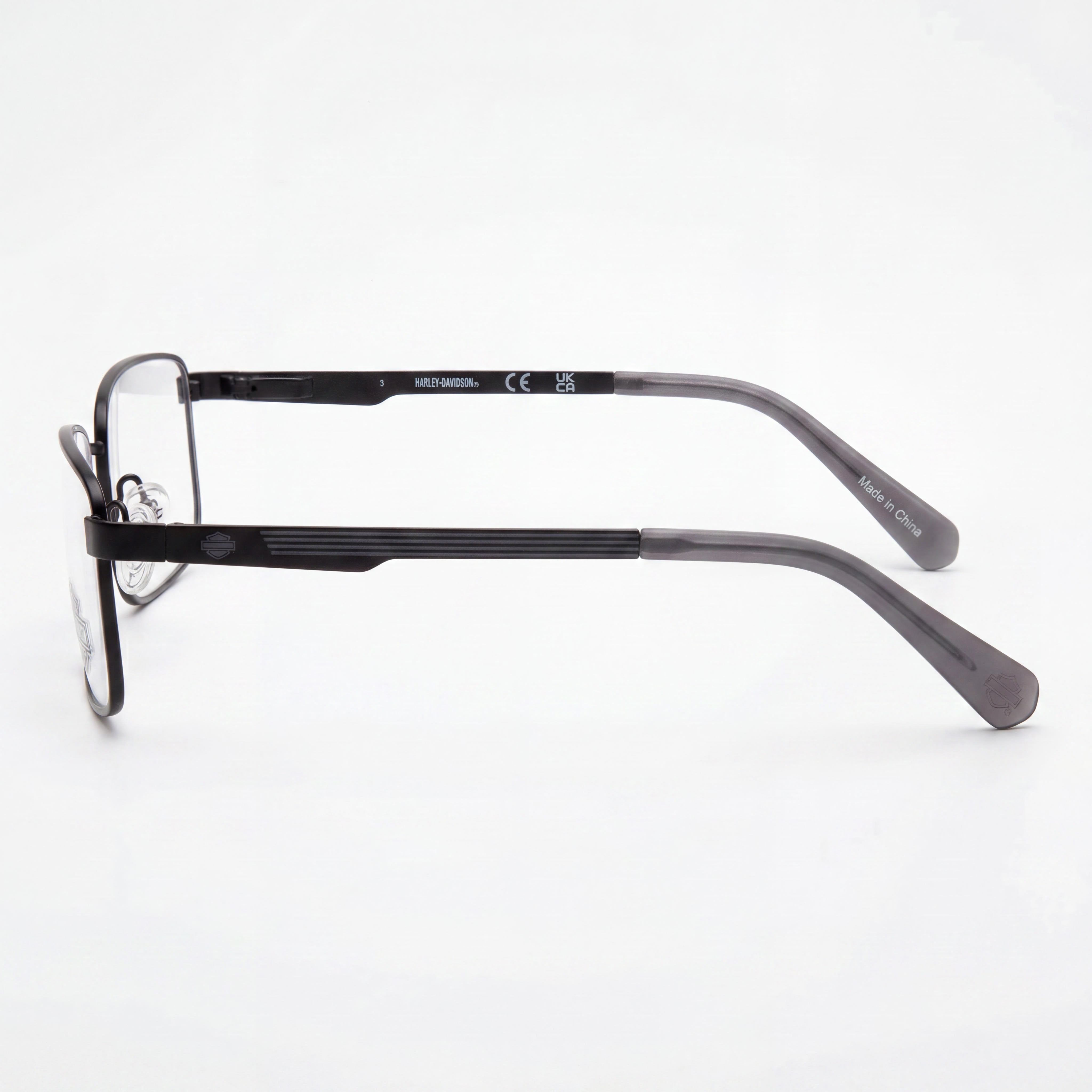 Gafas Harley-Davidson Hd0141t Unisex Rectangulares con Montura Metálica Negro Mate, Tamaño 51-17-135mm, Photo 2