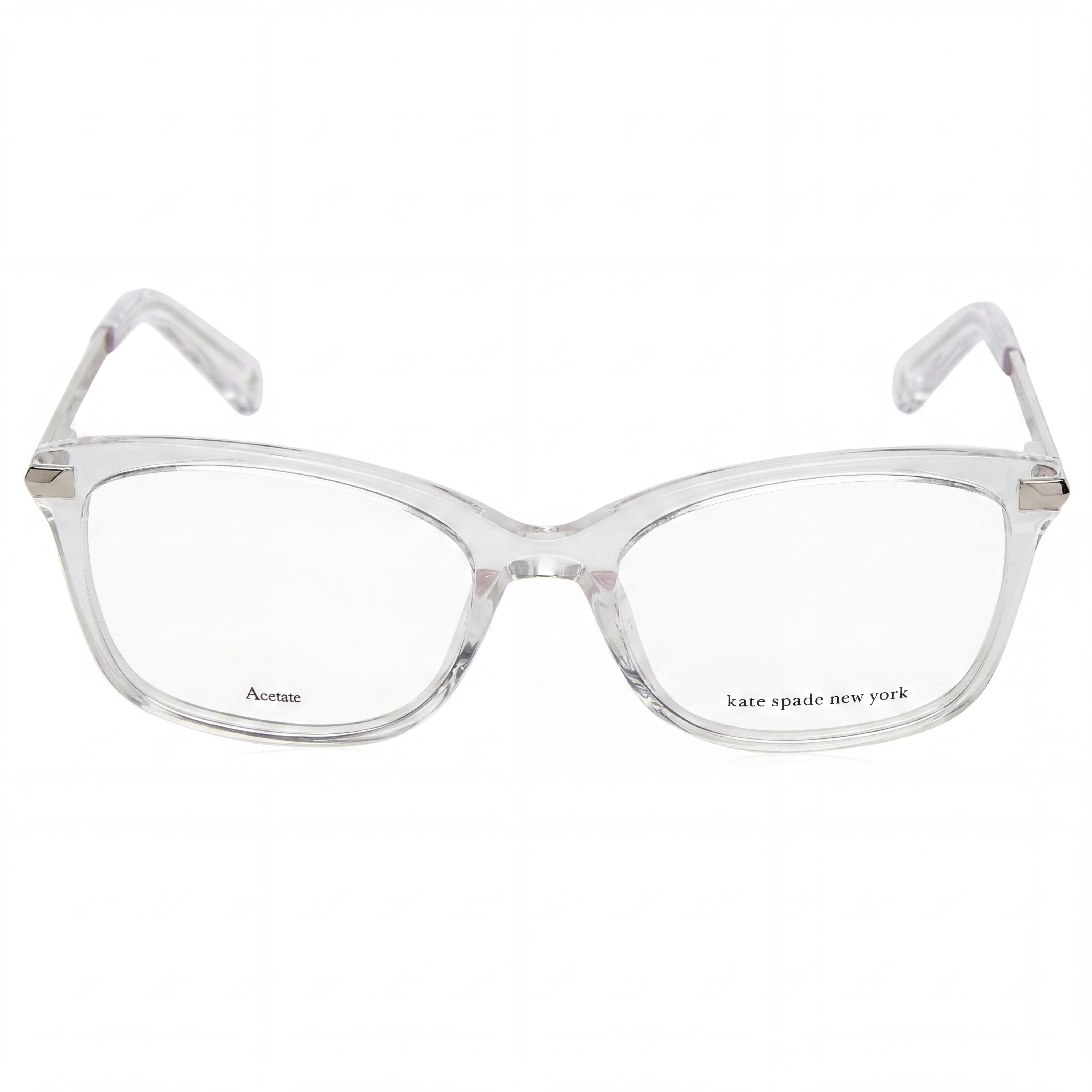 kate spade new york Vicenza Women's Clear Acetate Square Full Rim Eyeglasses with Crystal Lenses 48mm, Photo 2