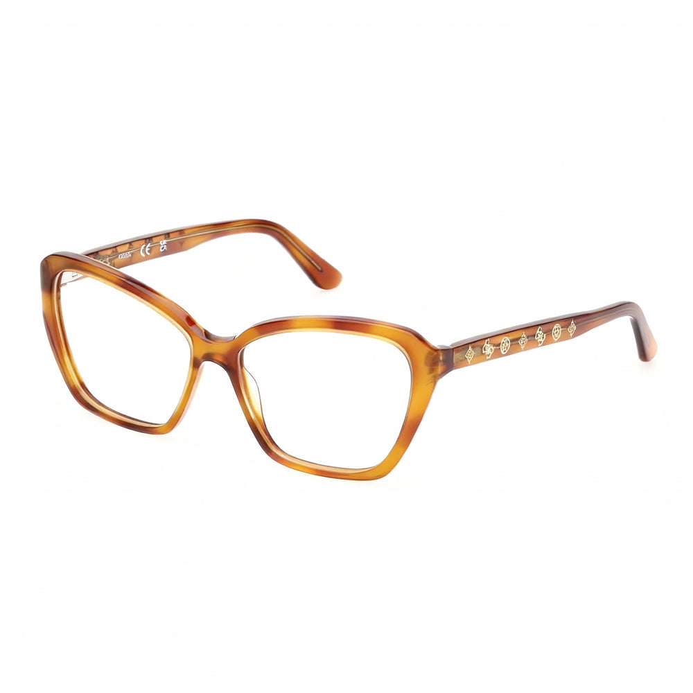 Gafas de vista GUESS GU50115 para mujer, color rubio habano, lentes compuestas multicolor, puente de 14 mm, patillas de 140 mm