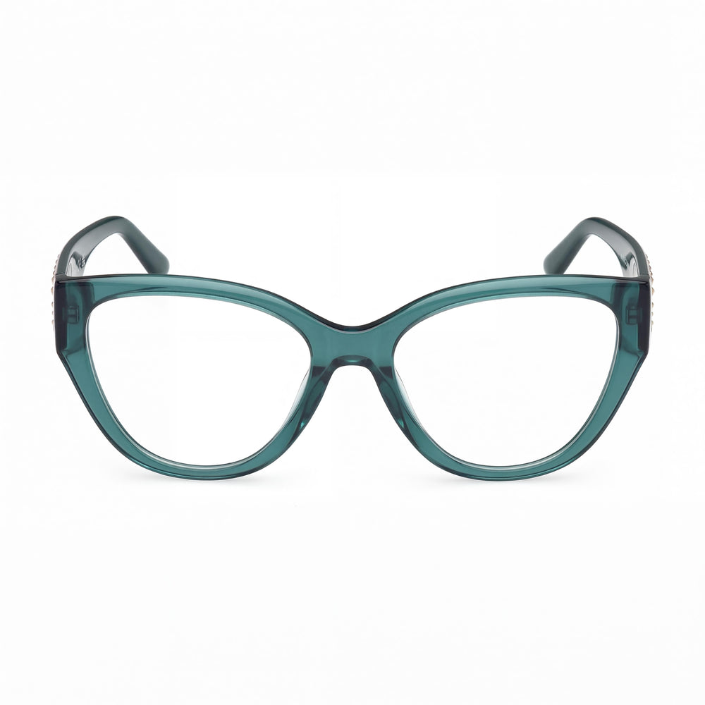 GUESS by Marciano Gm50018 Women's Dark Green Plastic Eyewear, Lens Width 54mm, Bridge 17mm, Temple 140mm