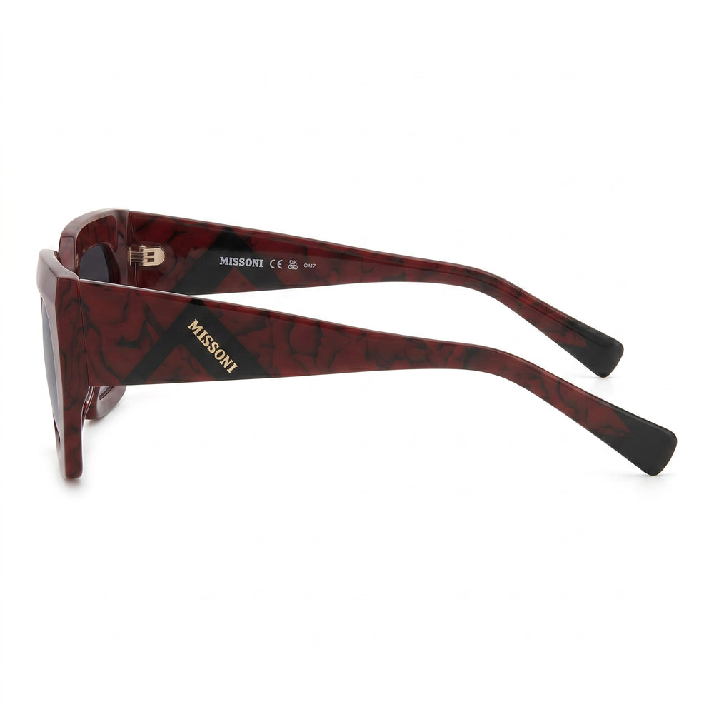 M Missoni Casual Women's Marble Red Acetate Frame Sunglasses with Dark Grey Shaded Lenses 55/19/140