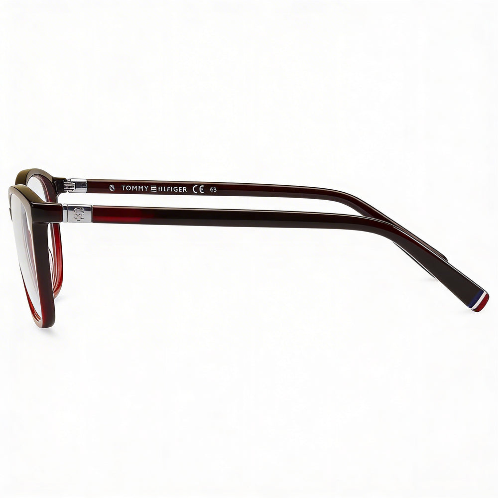 Tommy Hilfiger RECTANGULAR / SQUARE Unisex Plastic Frame Burgundy Red 54mm