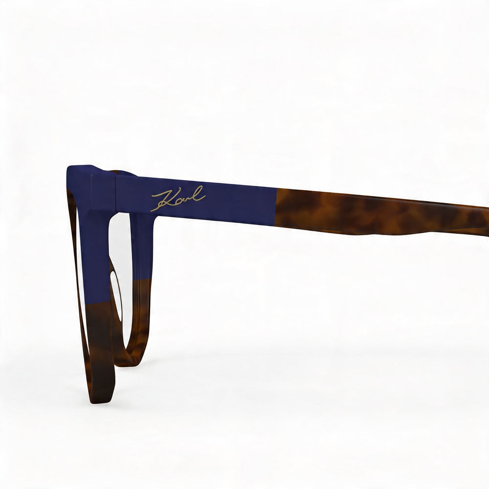 KARL LAGERFELD KL6154 Unisex Eyeglasses featuring Tortoise Blue Acetate Frame Lens Width 55mm