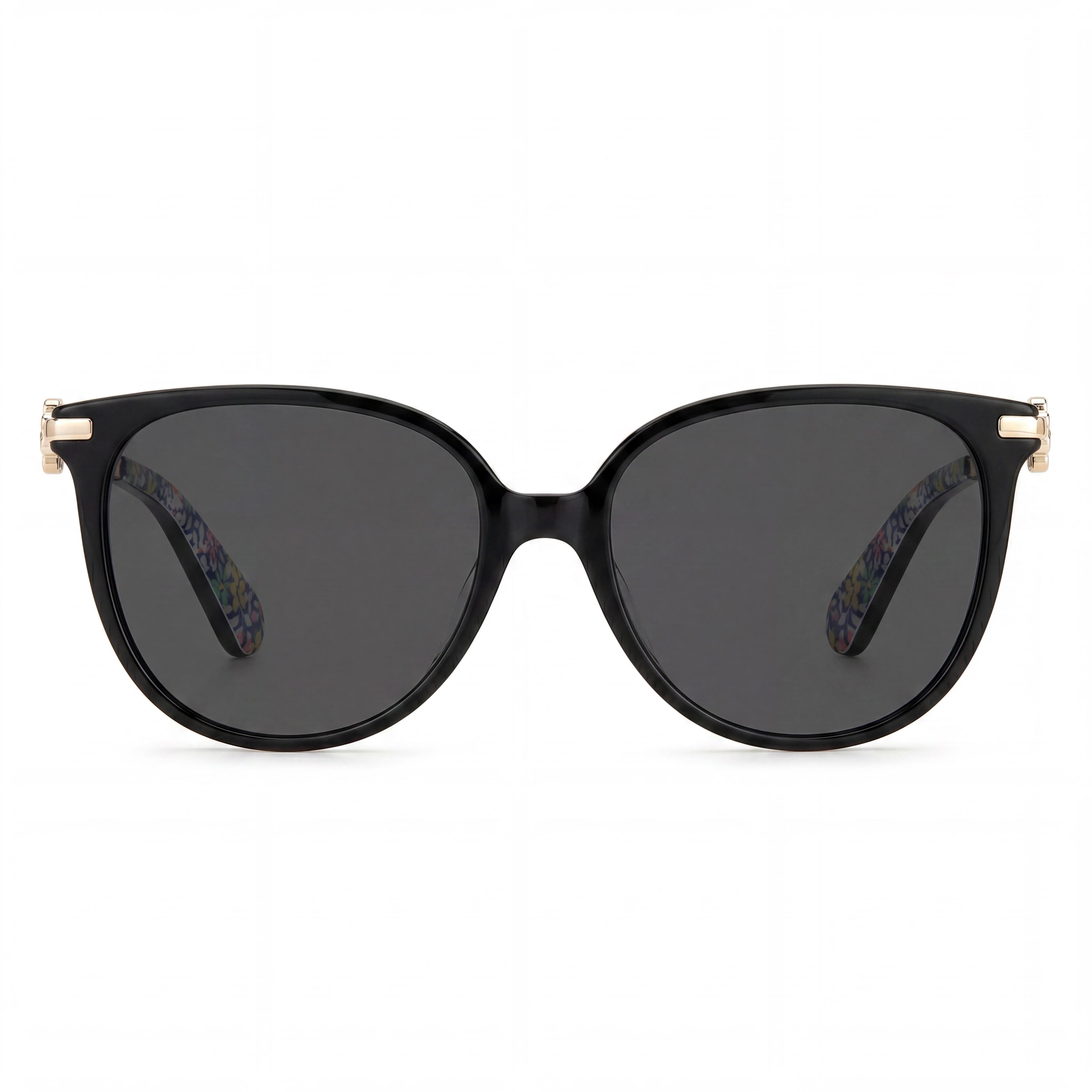 kate spade new york Women’s Fashionable Classic UV Protection Sunglasses, Plastic Black Gray Frame, Gray Lens 60mm, Photo 2