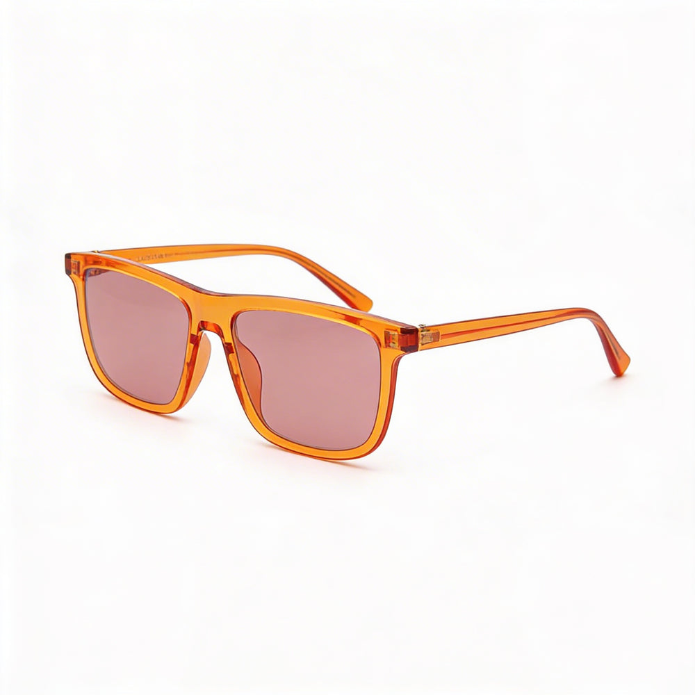 Gafas de sol casuales Yves Saint Laurent SL 501 para hombre, montura de acetato naranja-rojo anaranjado con lente de plástico de 56 mm
