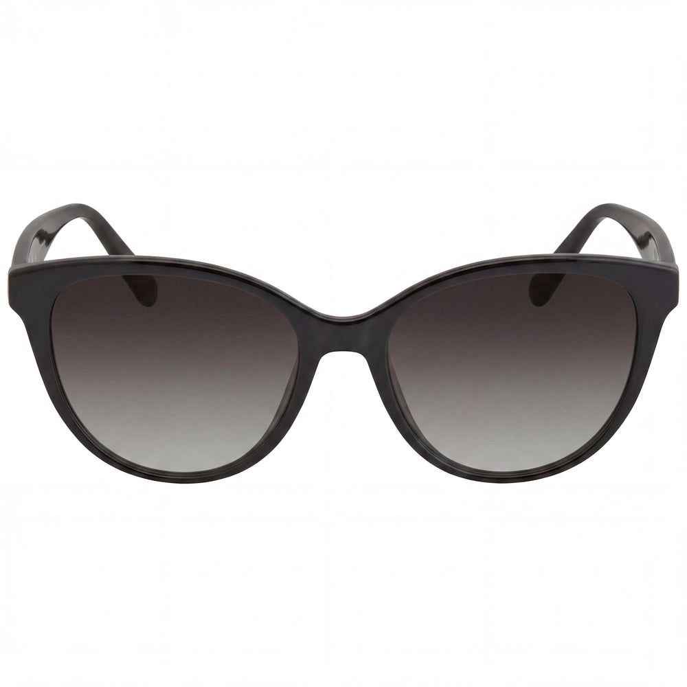 Gafas de sol Salvatore Ferragamo SF1073S para mujer, de plástico negro, estilo ojo de gato, con degradado gris y protección UV, 54 mm