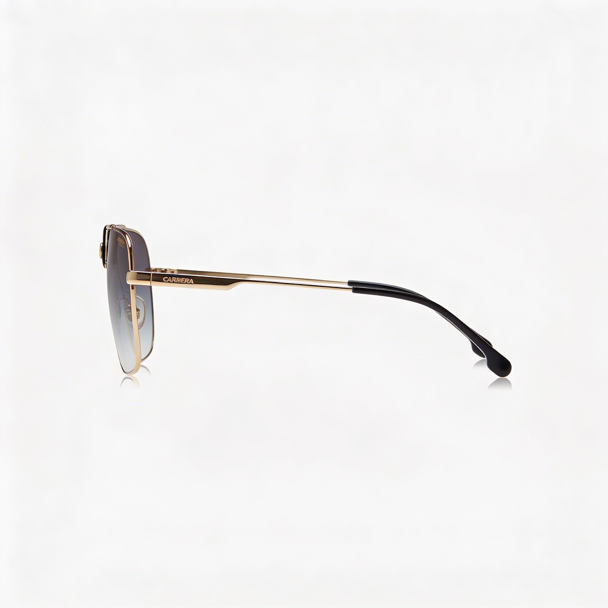 Gafas de sol Carrera 1018/S unisex, estilo aviador de metal, protección UV, armazón negro y dorado, lentes verdes degradadas de 63 mm, Photo 3