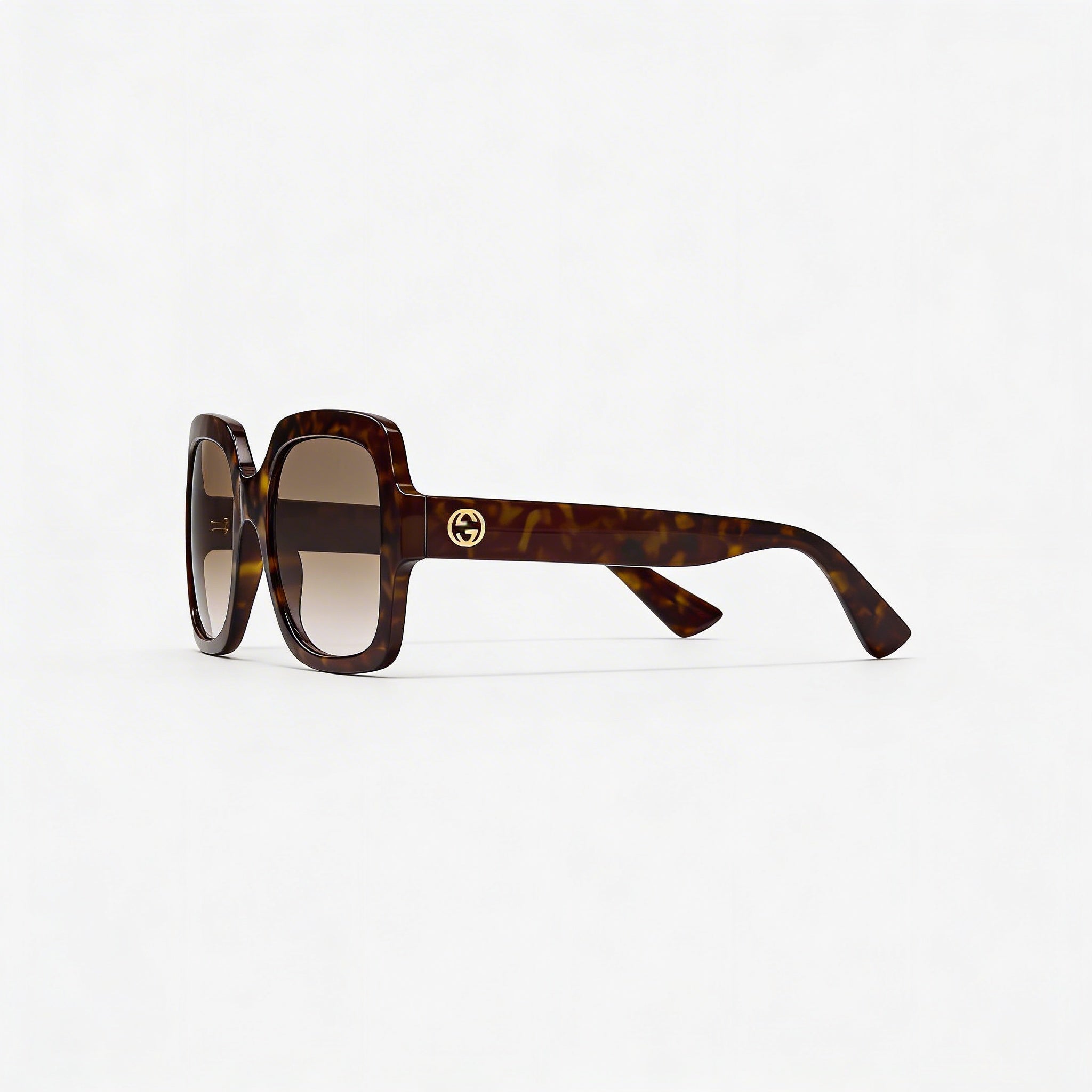 Gucci GG1337S Classic Women's Havana Gold Plastic Brown Gradient UV Protection Sunglasses 54mm, Photo 2