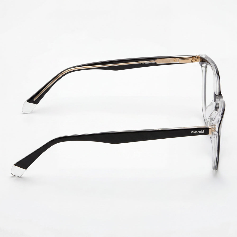 Polaroid Pld D395 Gafas de hombre, armazón de acetato negro cristal con lentes de policarbonato, no polarizadas, 52 mm de ancho de lente